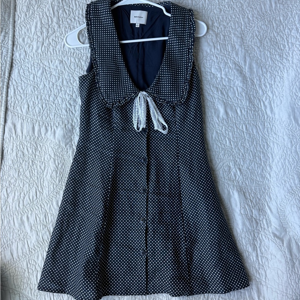 Soraya linen dress -  Blue and White Mini Dress